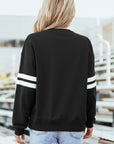 Varsity Stripe Drop Shoulder Oversized Sweatshirt