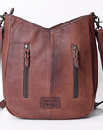American Darling Hand Tooled Hair On Genuine Leather Women Bag Western Handbag Purse