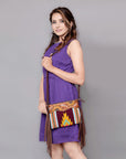 American Darling Cross Body Hand Tooled Saddle Blanket Genuine Leather Women Bag Western Handbag Purse