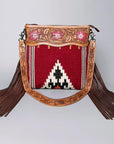 American Darling ADBGZ697 Crossbody Hand Tooled Saddle Blanket Genuine Leather Women Bag Western Handbag Purse