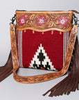 American Darling ADBGZ697 Crossbody Hand Tooled Saddle Blanket Genuine Leather Women Bag Western Handbag Purse