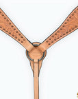 HILASON Western Horse Headstall & Breast Collar American Leather Floral Tan