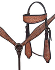 Comfytack Western Horse Barrel Racing Trail Pleasure American Leather Saddle Tack Set With Reins Dark Brown