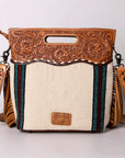 American Darling Clutch Hand Tooled Hair on Genuine Leather Western Women Bag Handbag Purse | Purses for Cute