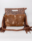 Hand Tooled Saddle Blanket Leather Western Clutch For Women