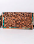 American Darling Organiser Hair-On Hand Tooled Genuine Leather Women Bag Western Handbag Purse