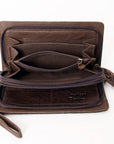 American Darling Organiser Hair-On Hand Tooled Genuine Leather Women Bag Western Handbag Purse