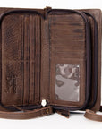 American Darling Organiser Hair-On Hand Tooled Genuine Leather Women Bag Western Handbag Purse