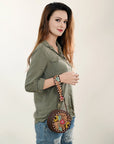 American Darling Canteen Hand Tooled Genuine Leather Women Bag Western Handbag Purse