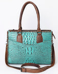 American Darling Crocodile Embossed Genuine Leather Women Bag Western Handbag Purse