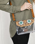 American Darling ADBGZ720 Clear Bag Hand Tooled Genuine Leather Women Bag Western Handbag Purse