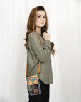 American Darling ADBGZ721 Clear Bag Hand Tooled Genuine Leather Women Bag Western Handbag Purse