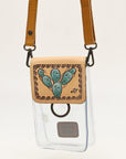 American Darling ADBGZ721 Clear Bag Hand Tooled Genuine Leather Women Bag Western Handbag Purse