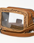 American Darling Clear Bag Hand Tooled Genuine Leather Women Western Handbag Purse