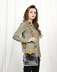 American Darling ADBGZ725 Clear Bag Hand Tooled Genuine Leather Women Bag Western Handbag Purse