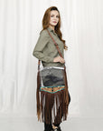 American Darling ADBGZ727 Clear Bag Hand Tooled Genuine Leather Women Bag Western Handbag Purse