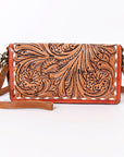 Ohlay Bags SKBM101A Organiser Hand Tooled Genuine Western Leather Women Handbag PurseBag