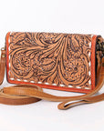 Ohlay Bags SKBM101A Organiser Hand Tooled Genuine Western Leather Women Handbag PurseBag
