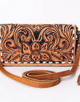 KBM101C Ohlay Western Genuine Leather Hand Tooled Women Organiser Bags