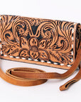 KBM101C Ohlay Western Genuine Leather Hand Tooled Women Organiser Bags