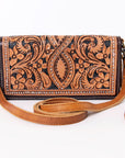 SKBM101F Ohlay Western Genuine Leather Hand Tooled Women Organiser Bags
