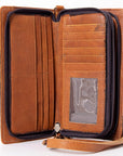 SKBM101F Ohlay Western Genuine Leather Hand Tooled Women Organiser Bags