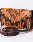 American Darling Hand Tooled Genuine Leather Women Bag Western Handbag Purse