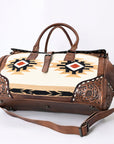 American Darling ADBG516 Duffel Hand Tooled Saddle Blanket Genuine Leather Women Bag Western Handbag Purse