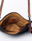 American Darling Western Small Crossbody Bag – Genuine Hair-On Cowhide Leather with Fringes, Adjustable Strap, Handcrafted in Texas
