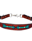 Bar H Equine Genuine Western American Leather Horse Premium Headstall & Breast Collar Set
