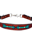 Bar H Equine Western Horse Hand Tooled Genuine Leather Wither Strap Brown