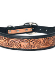 HILASON Western Genuine Leather Heavy Duty Dog Collar Floral Tooled