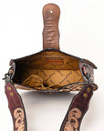 American Darling Hobo Hand Tooled Hair-On Genuine Leather women bag western handbag purse