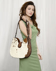 American Darling Hobo Hand Tooled Hair-On Genuine Leather women bag western handbag purse