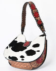 American Darling Hobo Hand Tooled Hair-On Genuine Leather women bag western handbag purse