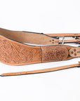 Comfytack Horse Saddle Flank Cinch Girth Handtooled Leather W/ Billets Antique Tan