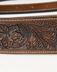 Comfytack Horse Western Floral Tooled Leather Rear Flank Saddle Cinch With Billets