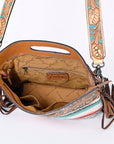 Hand Tooled Saddle Blanket Leather Western Clutch For Women