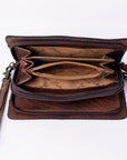 American Darling Organiser Bag Handcrafted from Crocodile Embossed Genuine Leather with YKK Zipper and Detachable Strap