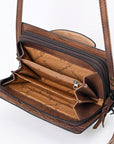 American Darling Organiser Bag Handcrafted from Crocodile Embossed Genuine Leather with YKK Zipper and Detachable Strap