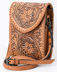 ADBG1089 American Darling Cell Phone Holder Hand Tooled Genuine Leather women bag western handbag purse