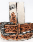 American Darling ADBLF202-L Beautifully Hand Tooled Hair-On Genuine American Leather Belt Men and Women