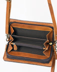 American Darling Organiser Hair-On Hand Tooled Genuine Leather Women Bag Western Handbag Purse