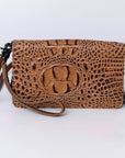 American Darling Organiser Bag Handcrafted from Crocodile Embossed Genuine Leather with YKK Zipper and Detachable Strap