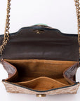 American Darling Hand Tooled Hair On Genuine Leather Women Bag Western Handbag Purse