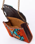 American Darling Hand Tooled Hair On Genuine Leather Women Bag Western Handbag Purse