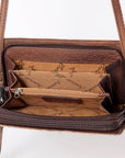American Darling Organiser Bag Handcrafted from Crocodile Embossed Genuine Leather with YKK Zipper and Detachable Strap