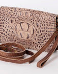 American Darling Organiser Bag Handcrafted from Crocodile Embossed Genuine Leather with YKK Zipper and Detachable Strap