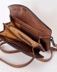 American Darling ADBG1097 Wallet Hand Tooled Saddle Blanket Genuine Leather women bag western handbag purse