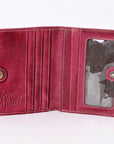 Never Mind Nmbgm128D Card-Holder Vintage Handmade Genuine Cowhide Leather Women Bag Western Handbag Purse